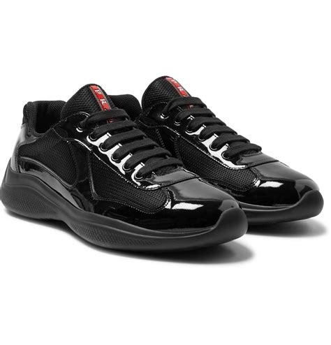 black patent prada sneakers|prada patent leather sneakers men.